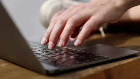 Work from home typing on laptop Stock Footage 237931230