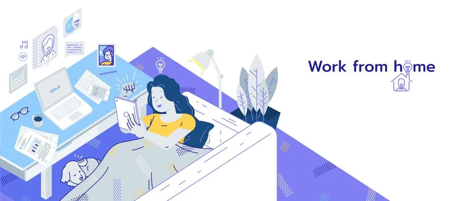 Work from home vector illustration. Stock Illustration
