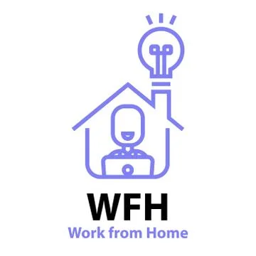 Work from home. WFH logo vector illustration. Stock Illustration