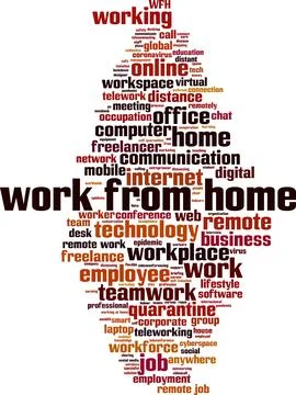 Work from home word cloud Stock Illustration