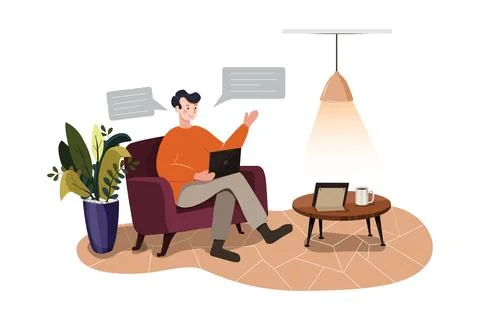 Work from homeWork from home Illustration concept. Flat illustration isolated イラスト素材
