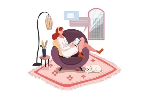 Work from homeWork from home Illustration concept. Flat illustration isolated 스톡 일러스트