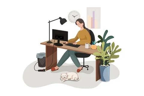 Work from homeWork from home Illustration concept. Flat illustration isolated 스톡 일러스트