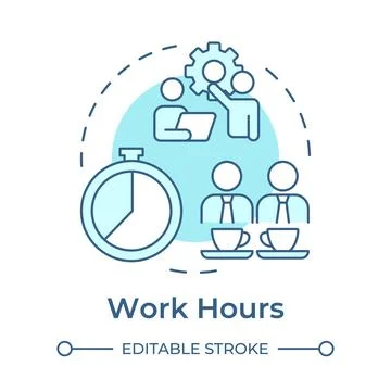 Work hours soft blue concept icon Stock Illustration