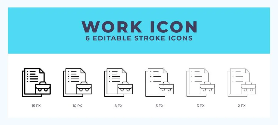 Work icon. Editable stroke line icon vector illustration. Stock Illustration