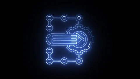 Work Icon Isolated on Black Background, Neon Office Line Motion Graphic Ani.. Stock-Footage 327667552