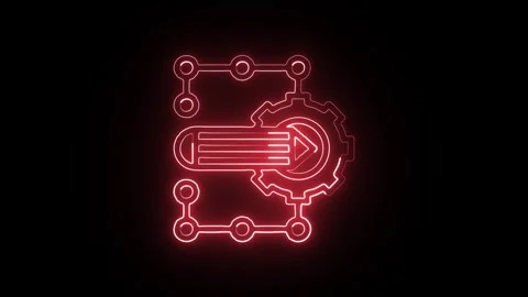 Work Icon Isolated on Black Background, Neon Office Line Motion Graphic Ani.. Vídeo Stock 327667567