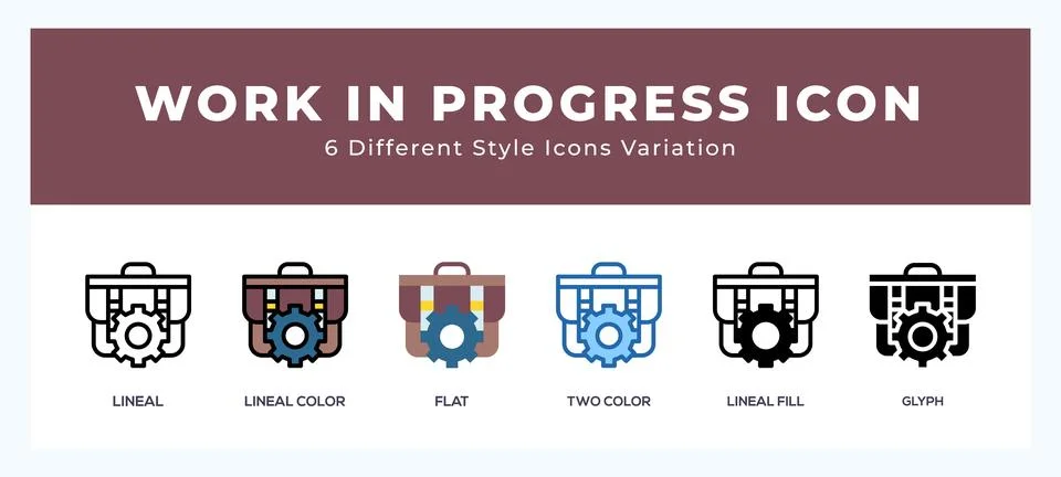 Work in icons set. Different style of icons simple vector illustration. Illustrazione stock