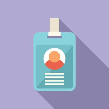 Work id card icon flat vector. Event time Ilustração Stock