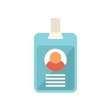 Work id card icon flat vector. Event time Ilustração Stock