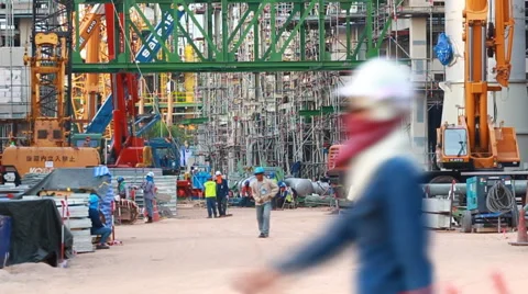 Work in industrial construction plant 스톡 동영상 45472462