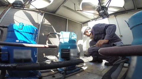 Work in industrial plant Stock Footage 45471048