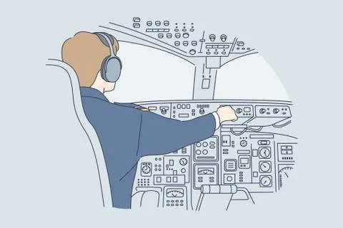 Work, industry, transportation, flight concept Stock Illustration