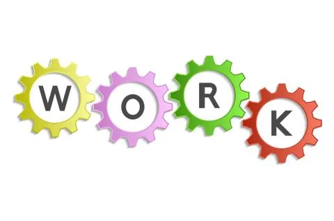 Work info word written in nuts Stock Illustration