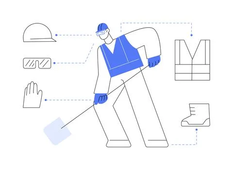Work injury prevention abstract concept vector illustration. Stock Illustration