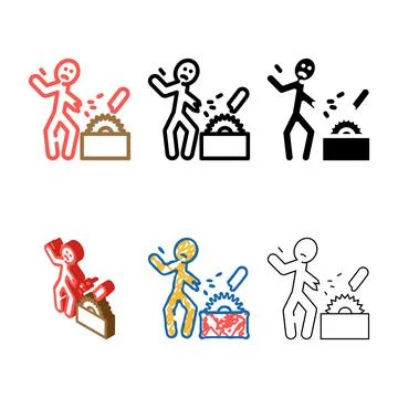 Work injury types man accident color icon vector Stock Illustration