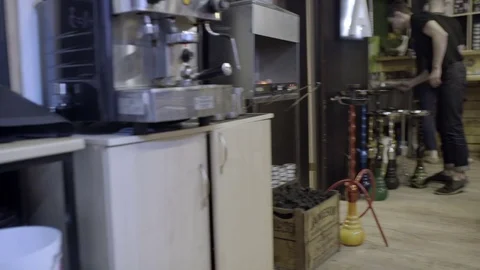 Work from the inside behind the bar Stock Footage 76552454