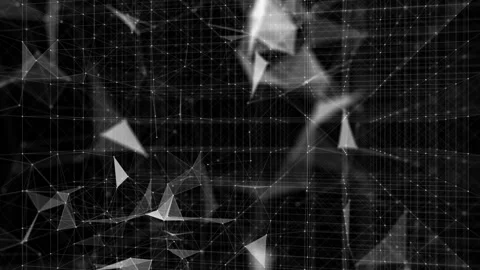 Work inside the matrix. Depth of field. Seamless loop. Black background Stock Footage 96989540