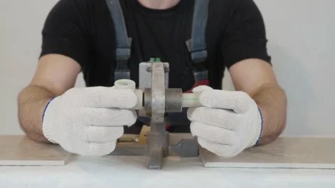 Work on the installation of heating or plumbing Video stock 169308813