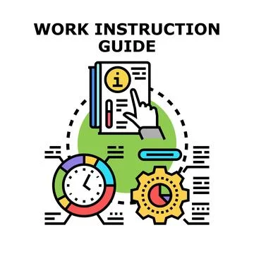 Work instruction guide concept process optimization イラスト素材
