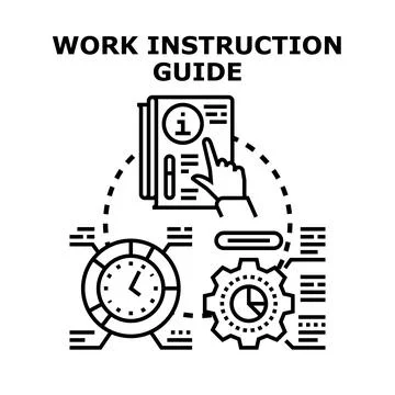 Work instruction guide concept process optimization イラスト素材