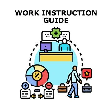 Work instruction guide improving business process management Stock Illustration