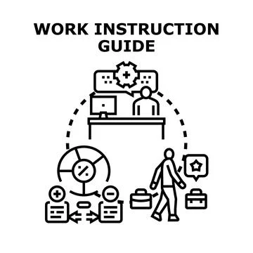 Work instruction guide improving business process management Stock Illustration