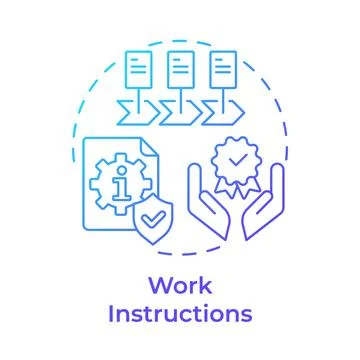 Work instructions blue gradient concept icon Stock Illustration