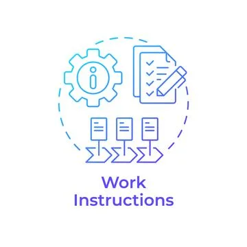 Work instructions blue gradient concept icon Stock Illustration