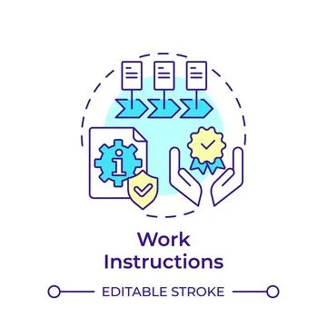 Work instructions multi color concept icon Stock Illustration