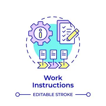 Work instructions multi color concept icon Stock Illustration