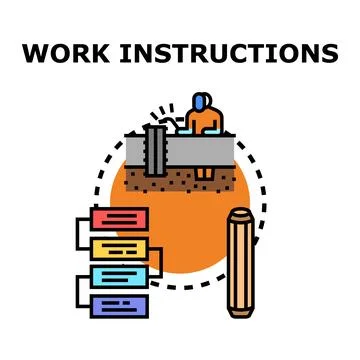 Work instructions producing a process management guide Stock Illustration