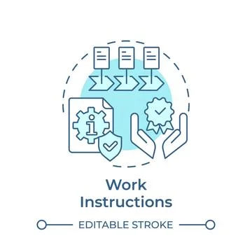 Work instructions soft blue concept icon Stock Illustration