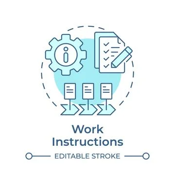 Work instructions soft blue concept icon Stock Illustration