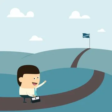 Work as intention and go to the success Stock Illustration