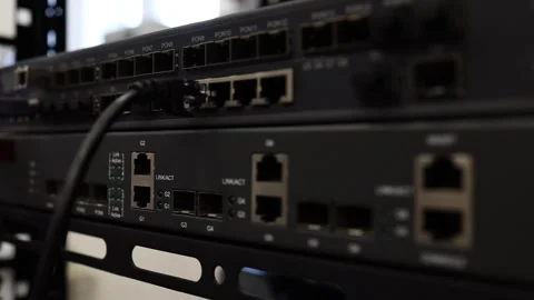 Work internet switch close up Stock Footage 278149945