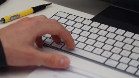 Work at the keyboard in the office Stock Footage 300414004
