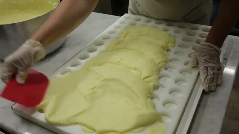 Work in the kitchen, cook prepares the dumplings Stock Footage 82176254