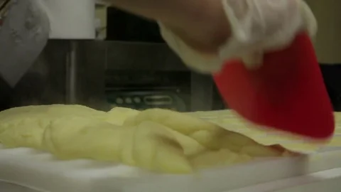 Work in the kitchen, cook prepares the dumplings Stock Footage 82176262