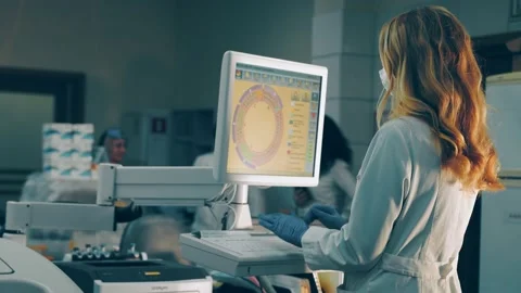 Work in the laboratory. The researcher performs blood tests, biochemical Stock-Footage 145837085