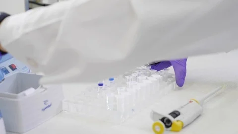 Work in the laboratory. Slow motion Stock Footage 95625167
