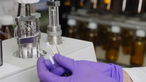 Work in the laboratory. Slow motion Stock Footage 95626057
