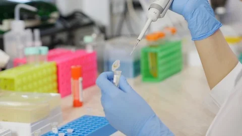 Work in the laboratory. Slow motion Stock Footage 95709263