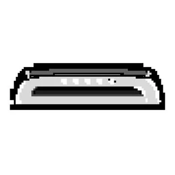 Work laminator machine game pixel art vector illustration Illustrazione stock