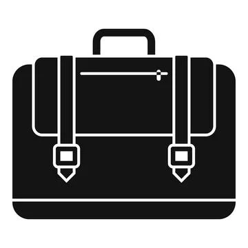 Work laptop bag icon simple vector. Business suitcase Stock Illustration