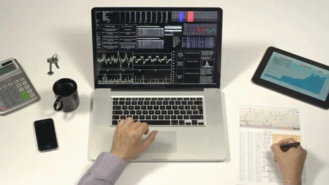 At Work With Laptop 스톡 동영상 210387203