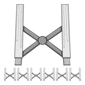 Work laptop stand cartoon vector graphic Stockillustratie