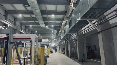 Work at a large factory. Plant construction. Stock Footage 235591355
