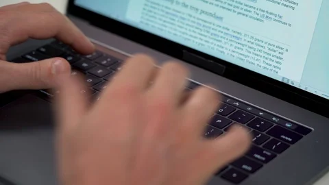 Work for a large laptop keyboard Stock Footage 128998316