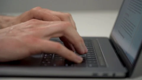 Work for a large laptop keyboard Stock Footage 128998317